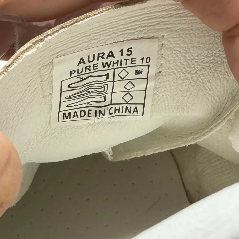 Vintage Havana Aura 15 White Leather Sneakers Size 10